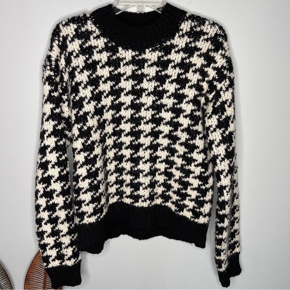 MM Zara Houndstooth chunky knit sweater - Picture 4 of 8